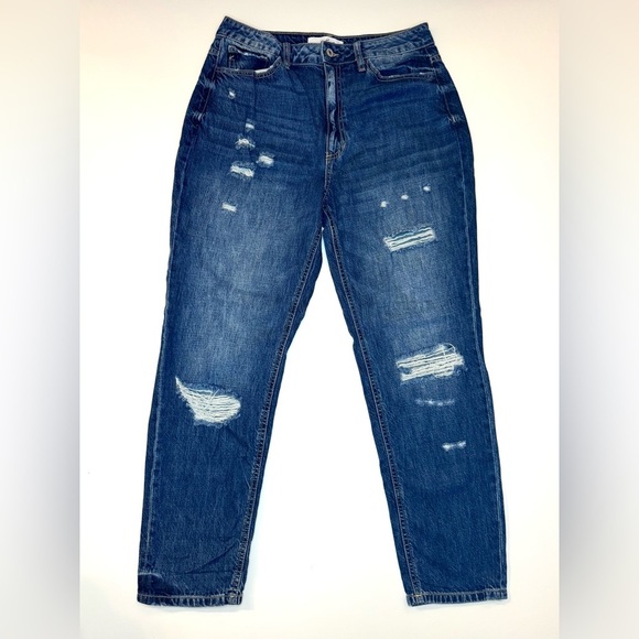 KANCAN Women’s Hi Rise Mom Jeans Ripped Distressed High Waisted Size- 9/28 - Picture 1 of 10